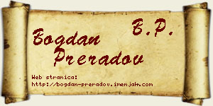 Bogdan Preradov vizit kartica